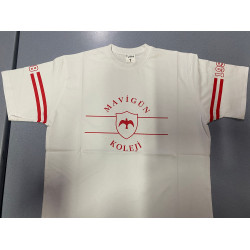Mavigün Koleji BİSİKLET YAKA  24/1 PENYE KUMAŞTAN KISA KOL BEYAZ T-SHIRT