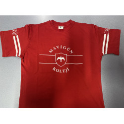Mavigün Koleji BİSİKLET YAKA 24/1 PENYE KUMAŞTAN KISA KOL KIRMIZI T-SHIRT